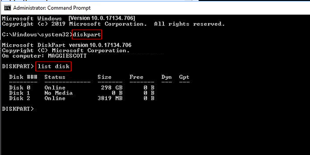 format flash drive using cmd