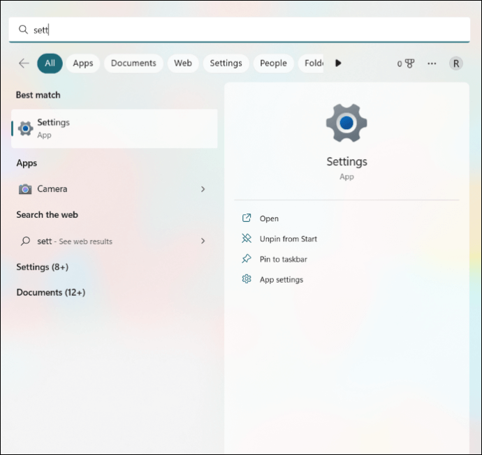 Open Settings
