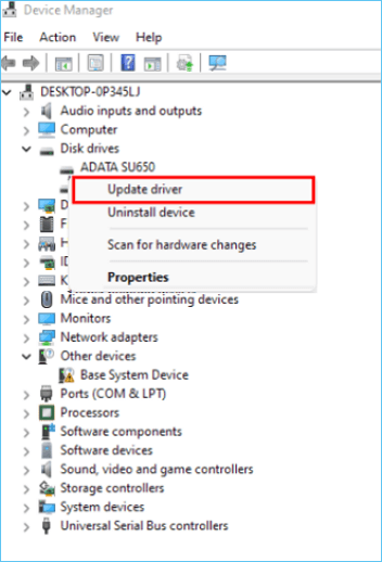 uninstall driver