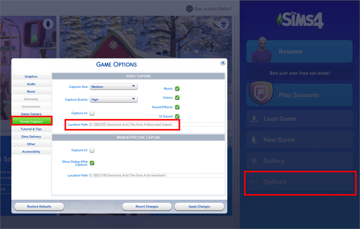 select screen capture