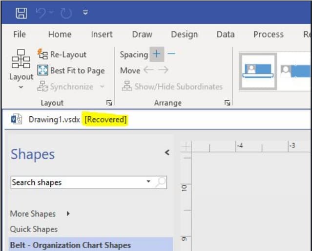how to recover visio files