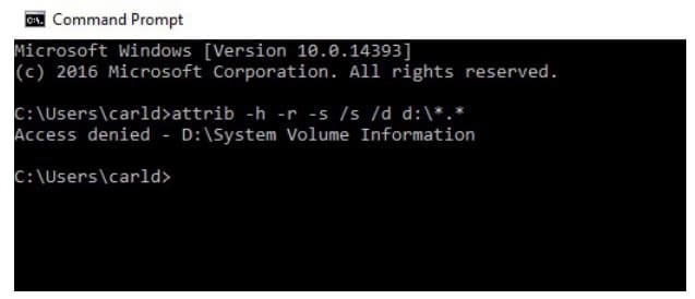 how to retrieve flash drive hidden files