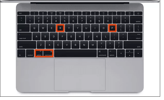 Command + Option + P + R