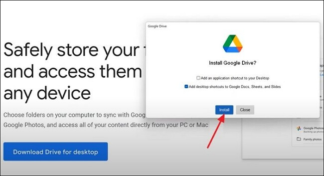Click on the Install button to start the process.