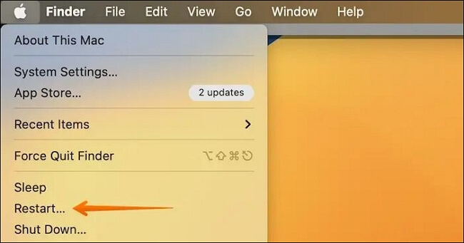 Restart macOS