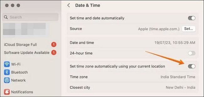Set Time on macOS