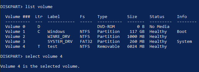 merge partitions Windows 10 cmd