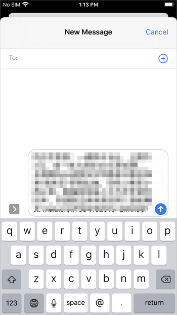How do I copy an entire text message on iPhone - use an email