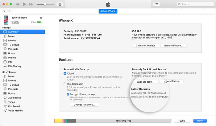 How to transfer everything from iPhone to laptop using iTunes