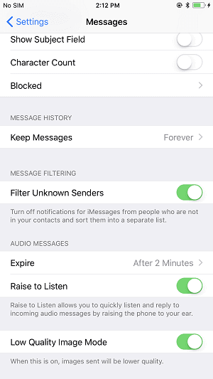 How to block text messages on iPhone 8/8 Plus/X from unknown numbers - Tip 1
