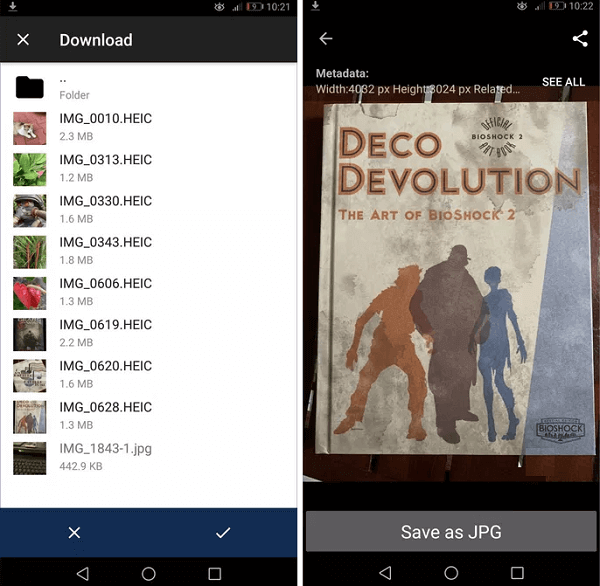 Convert HEIC to JPG on Android