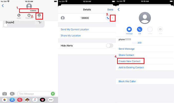 Create new contacts on iPhone