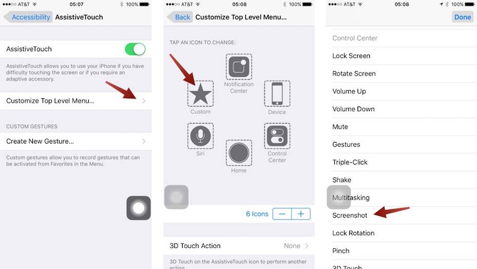 How to take a screenshot on iPhone via AssistiveTouch