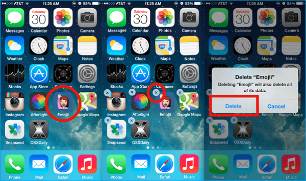 delete apps in ios 11 home screen