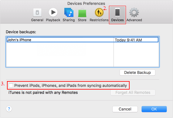 Disable iTunes sync feature