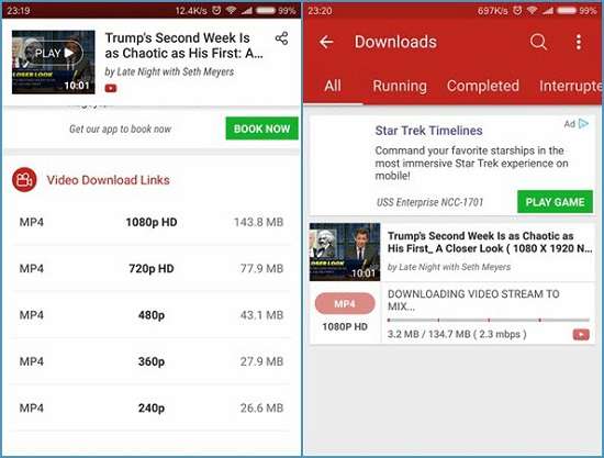 Download YouTube Videos via Videoder for Android
