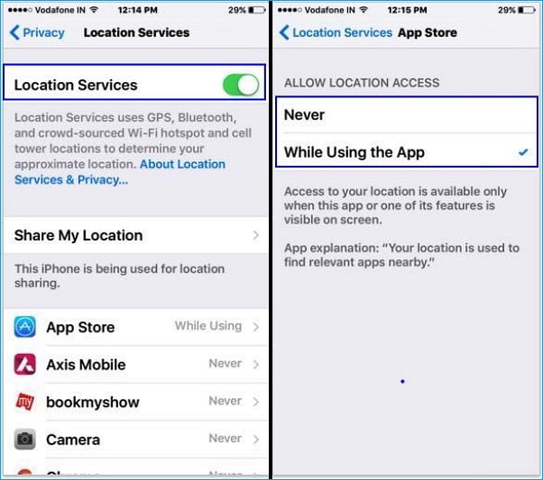 enable location service for app