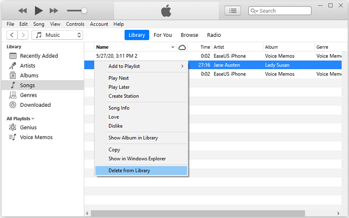 How to delete songs from iTunes