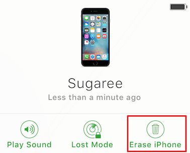 Erase iPhone from iCloud