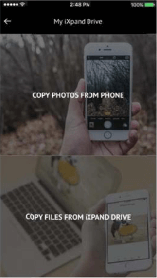 Import photos from iPhone to SanDisk iXpand Drive
