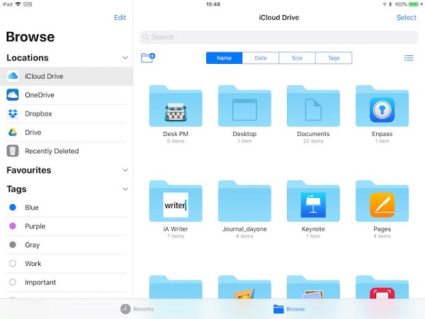 browse iPhone files with Files app