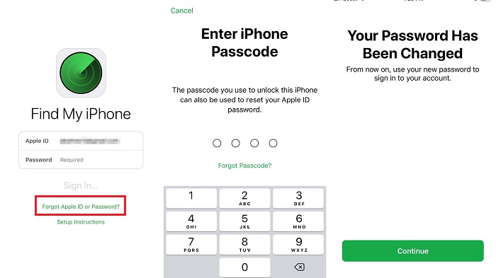 Reset Apple ID Password via Find My iPhone