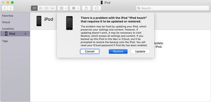 Restore iPod from iTunes