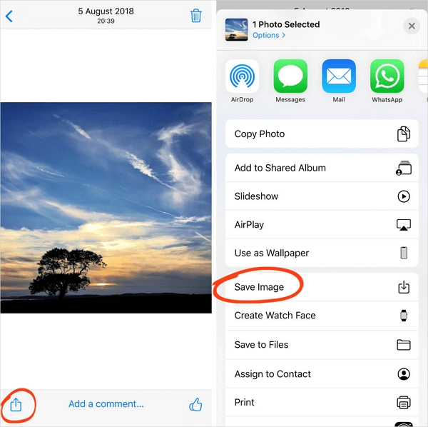How to download photos from Shared Albums to iPad