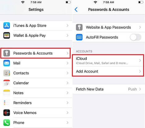 Sync password between iPhone and iPad
