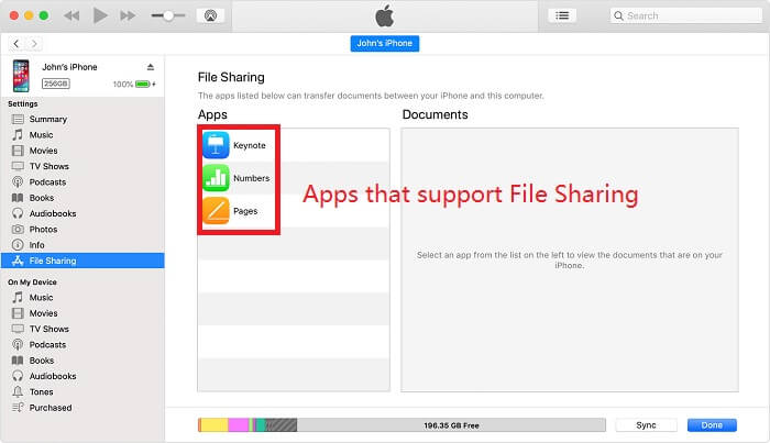 Transfer Files from PC to Device via File Sharing