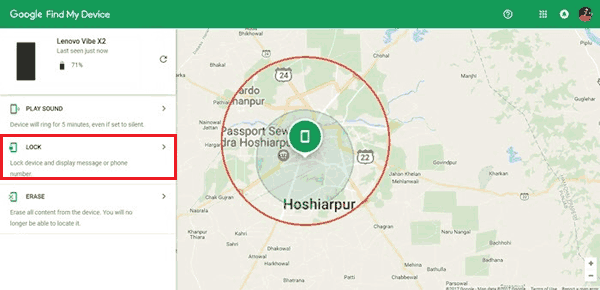 Unlock Android Phone via Google Find My Phone