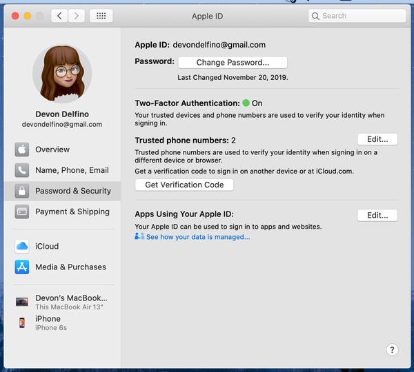 Change Apple ID Password on Mac