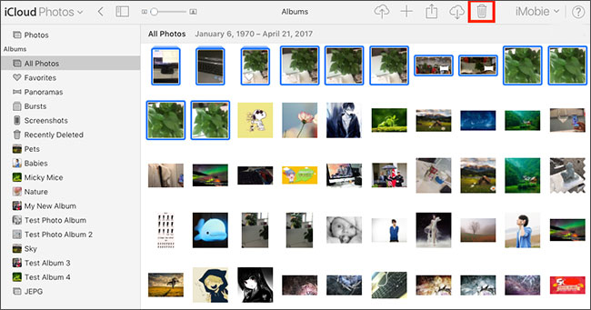 Delete photos from iCloud