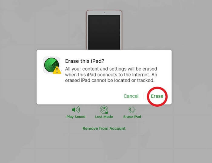 How to factory reset iPad without password via Find My iPad