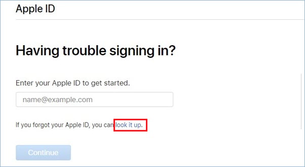 Find Apple ID through web page -1