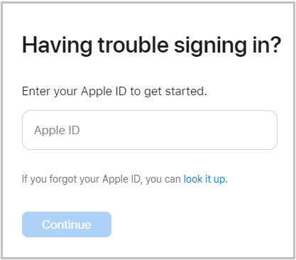Reset Apple ID password on the web browser