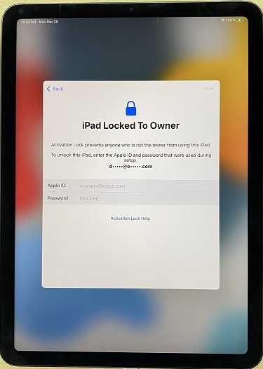 iPad locked to owner