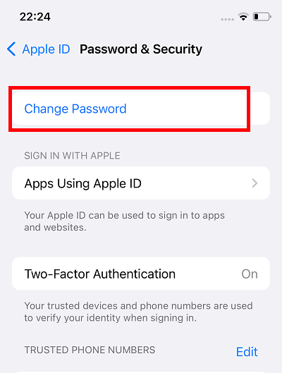 Reset Apple ID password on iPhone - 2