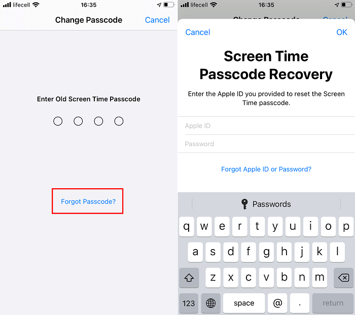 Change Screen Time Password 