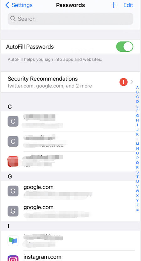 View passwords saved on iPhone
