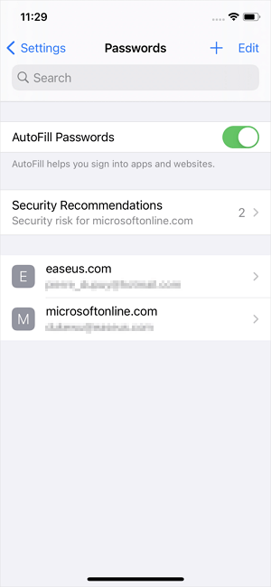 How to view saved passwords on iPhone via Settings