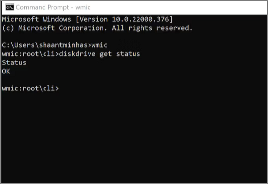 type the commands