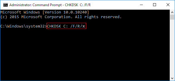check file system error