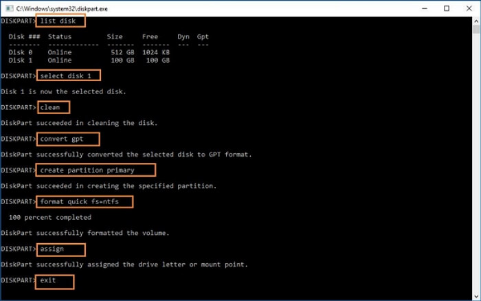cmd initialize ssd