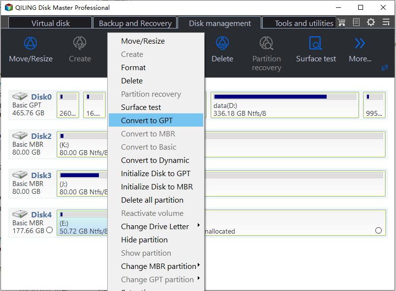 convert MBR to GPT - 2