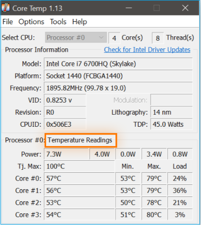 core temp