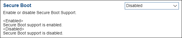 disable secure boot