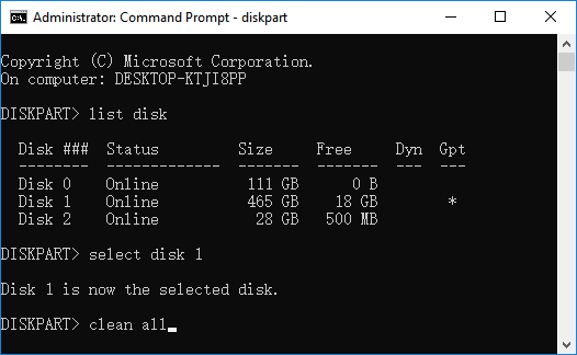 delete all partition