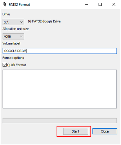 Format USB with FAT32 Format