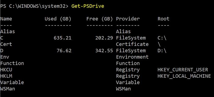 get psdrive